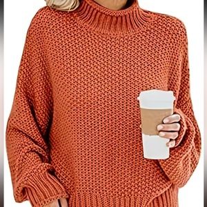 Orange knit sweater